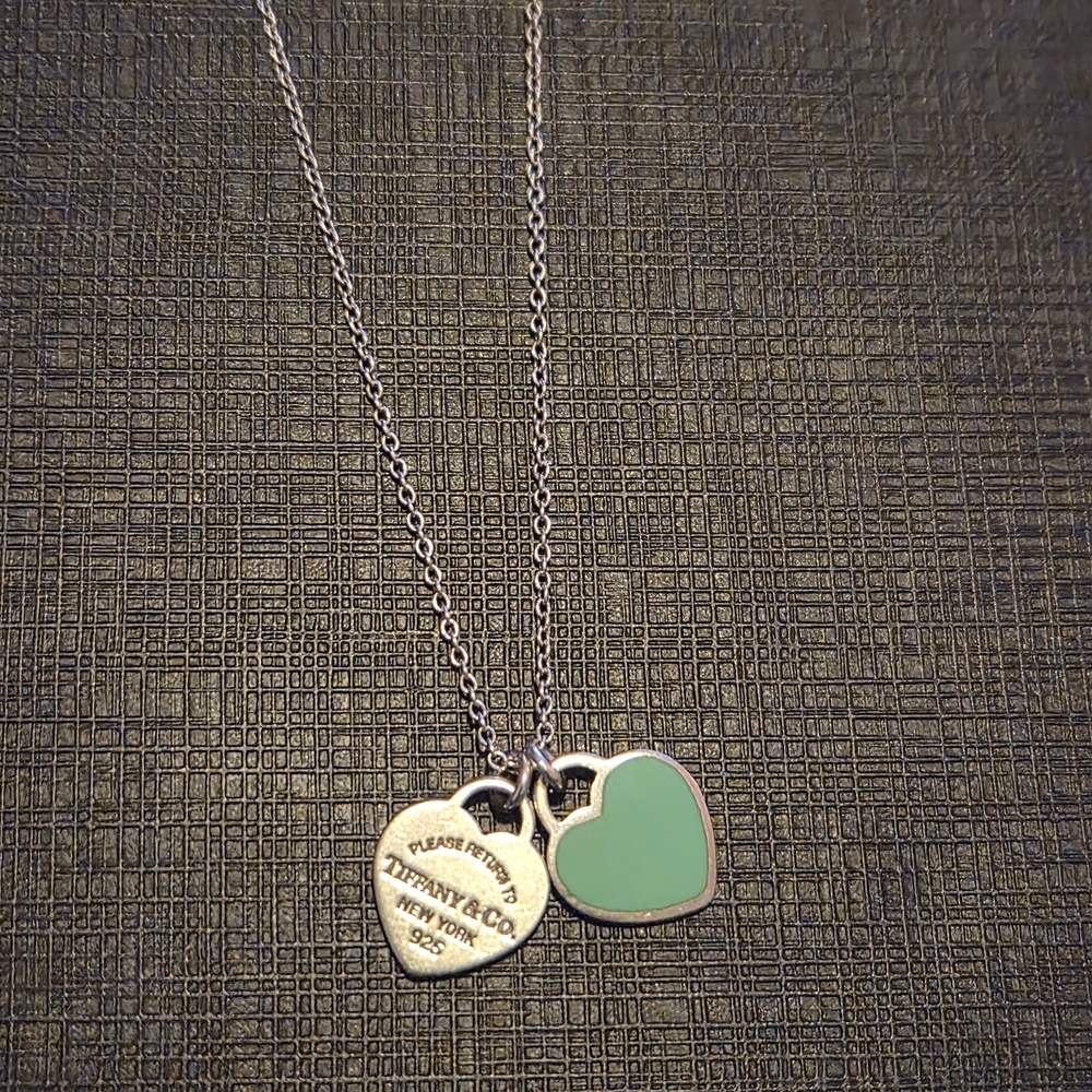 Tiffany & Co. Mini Double Heart Tag Necklace